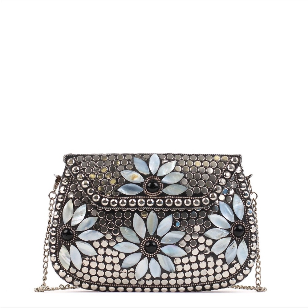 Mosaic Clutch Silver